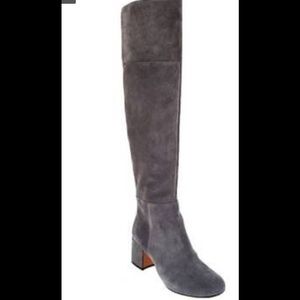 GRAY SUEDE OVER KNEE BOOTS